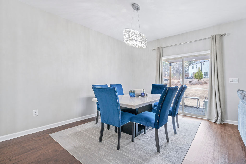 Dining area with sliding door to patio